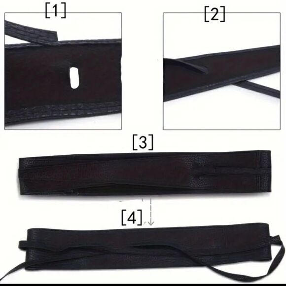 Fashionable Boho Vegan Leather Belt Wide Corset Style with Bow Tie Accent - Picture 7 of 11